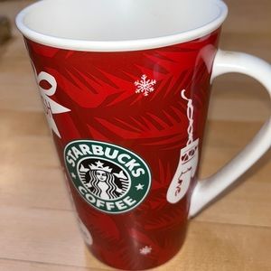 🟣 Starbucks Coffee Christmas Holiday cup mug Bone china 16 Oz